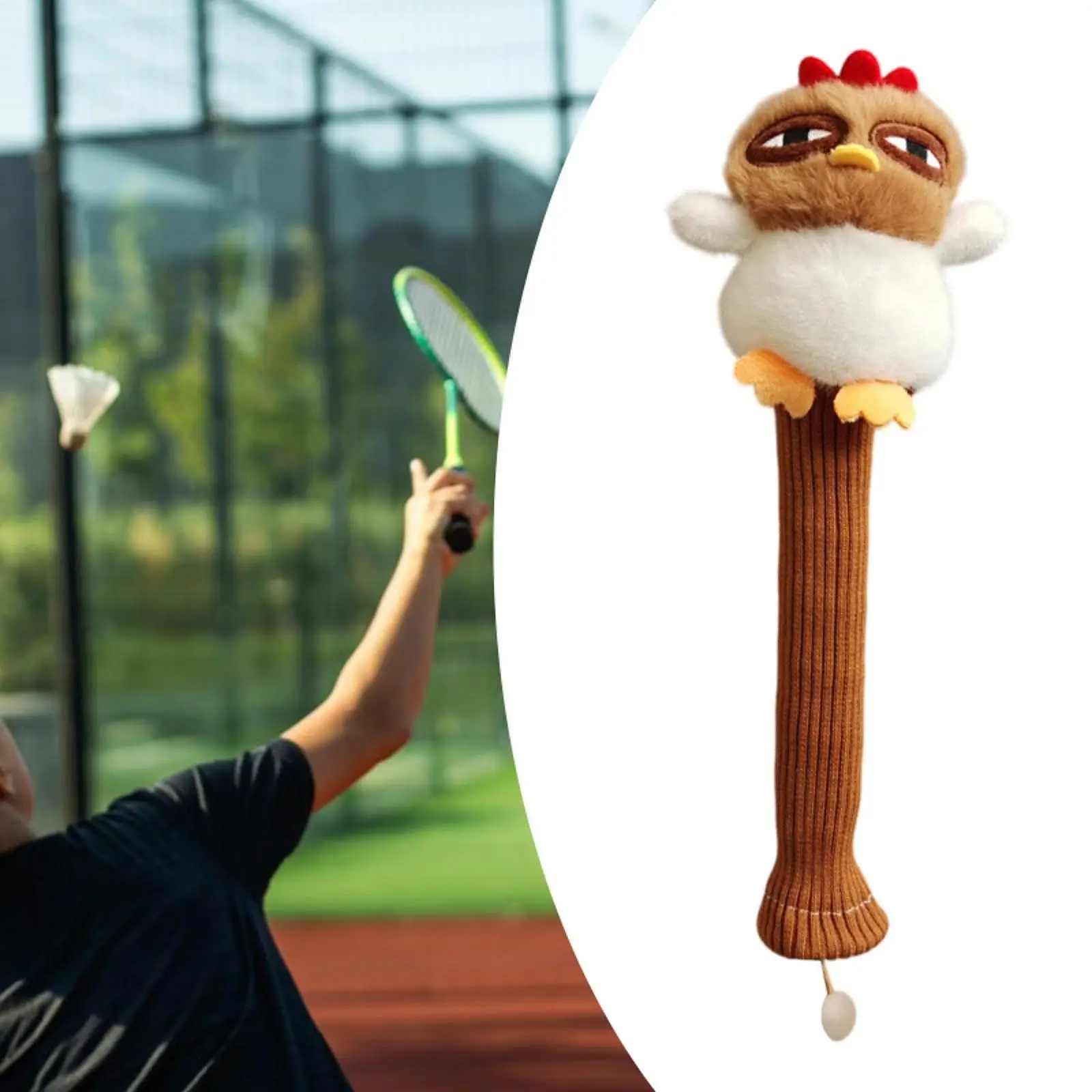 

Chicken Doll Badminton Racket Handle Cover Decorative Universal 30 cm Length