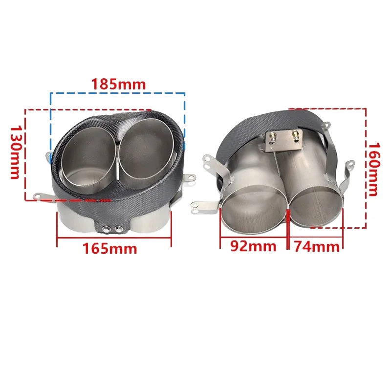2012-2018 For Audi RS6 RS7 Exhaust Pipes Upgrade RS Carbon Fiber Tip Exhaust Nozzle Retrofit Exhaust Head