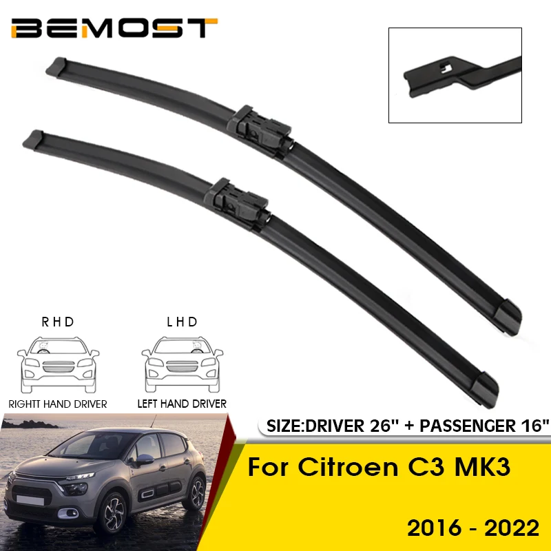 

Car Wiper Blades For Citroen C3 MK3 2016-2022 Windshield Windscreen Front Window Blades 26"+16" Car Accessories