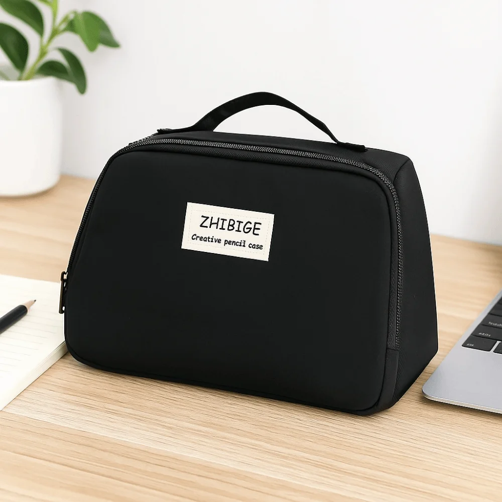 

Canvas Simple Student Pen Bag Dirt Resistant Organizer 9 Layer Storage Pencil Bag Multifunctional Makeup Bag Macaron Pencil Case