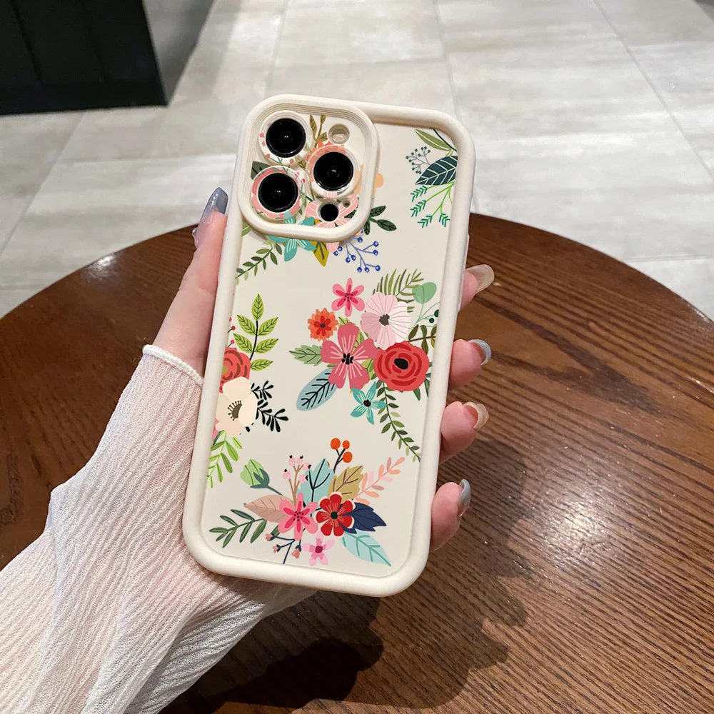 فراشة زهرة حالة وقائية كاملة ، غطاء مضاد للسقوط ، Realme C67 ، C53 ، C51 ، Note 50 ، C21Y ، C25Y ، C33 ، C30 ، C35 ، 9i