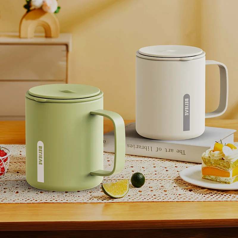 

Simple 316 stainless steel mug men and women tea brewing with lid office cup with handle tea cup insulation coffee cup