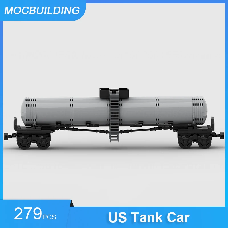 MOC Building Blocks US Box Car & Tank Car Model DIY Assemble Bricks Train Transportation Creative Collection Display Toys Gifts