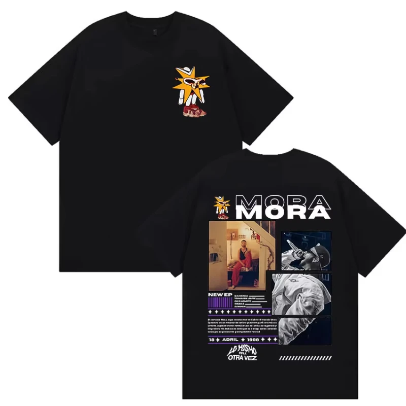 Camisetas de rapero MORA Album 2025 Merch para hombre y mujer, ropa de verano de alta calidad, Camiseta gótica de algodón de gran tamaño de Hip-hop