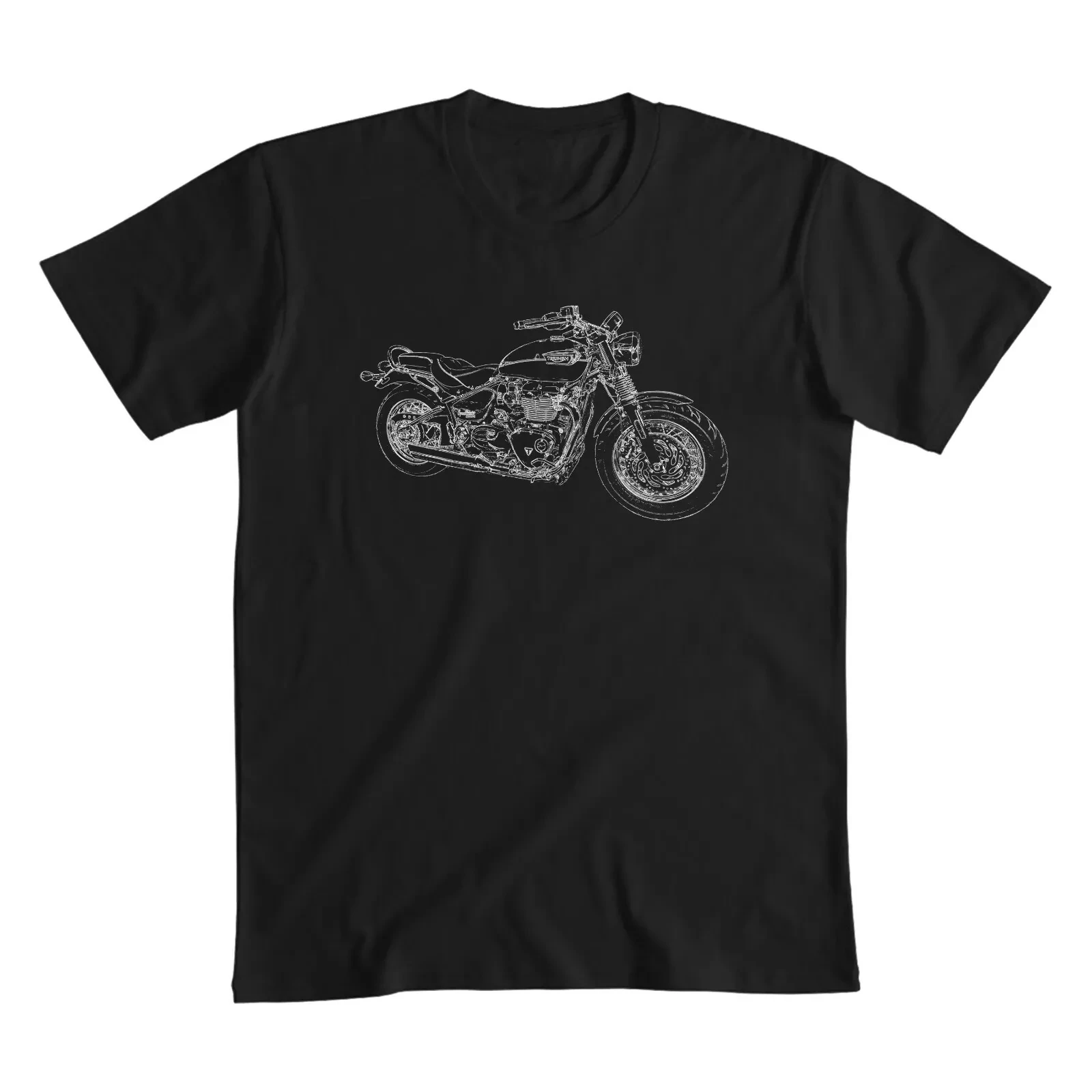 

2024 Men T Shirt Casual Bonneville Speedmaster Classic Logo T-shirt Graphic Summer Short Sleeves 100% Cotton S-3XL Cool Tee