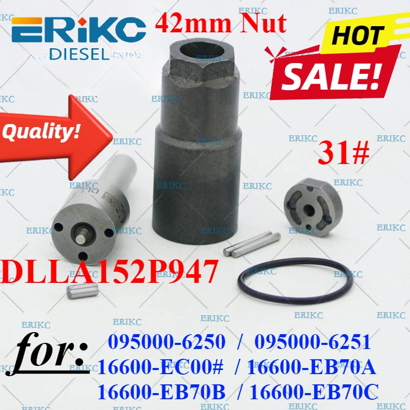 

New 095000-6250 Injector Overhaul Repair Kit Nozzle DLLA152P947 Valve Plate 31# for TOYOTA Nissan 2.5 16600-EB70A 16600-EB70B