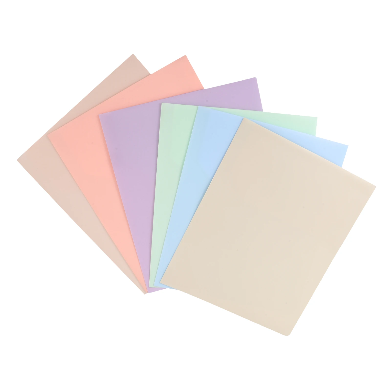 

6pcs Macaron Color Double Pocket Plastic Document Organizers Heavy Duty For Office School Pp Material 2 Pocket Folders