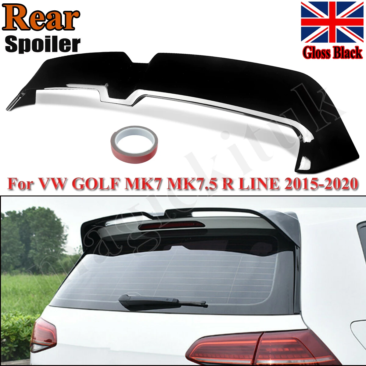 

Oettinger Style Rear Roof Spoiler Compatible with Volkswagen VW Golf 7 MK7 MK7.5 R-Line 2015-2019 Tailgate Spoiler Boot Spoiler