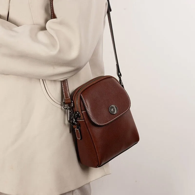 Real Leather Crossbody Bags for Women Shoulder Bag Versatile Fashionable Purse and Handbags Trendy Mobile Phone Bag Bolsos Mujer