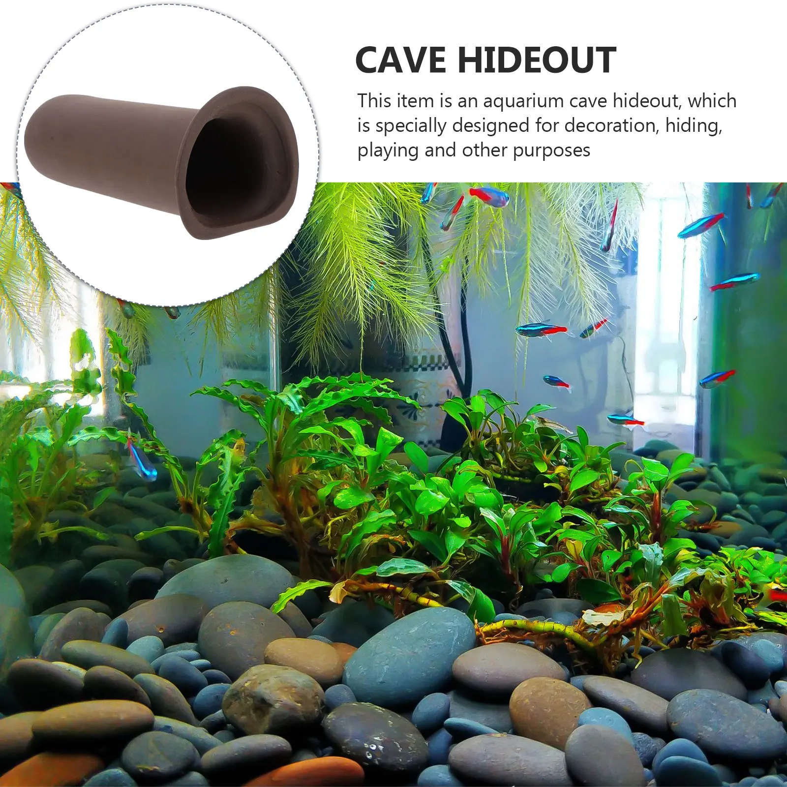 

1Pcs Ceramic Breeding Tube Aquarium Decoration for Freshwater Fish Tank Small Fish Hideout Cave with Shrimp Spawning Shelter and