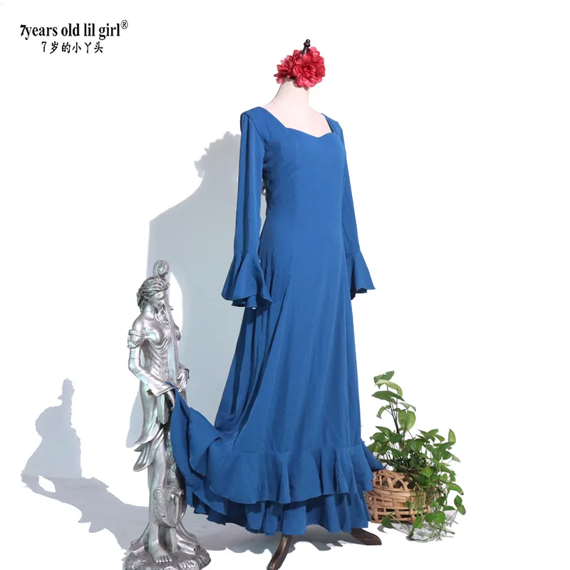 Sukienka do tańca hiszpańskiego flamenco, tradycyjna, vintage, odzież flamenco dla kobiet ENE05