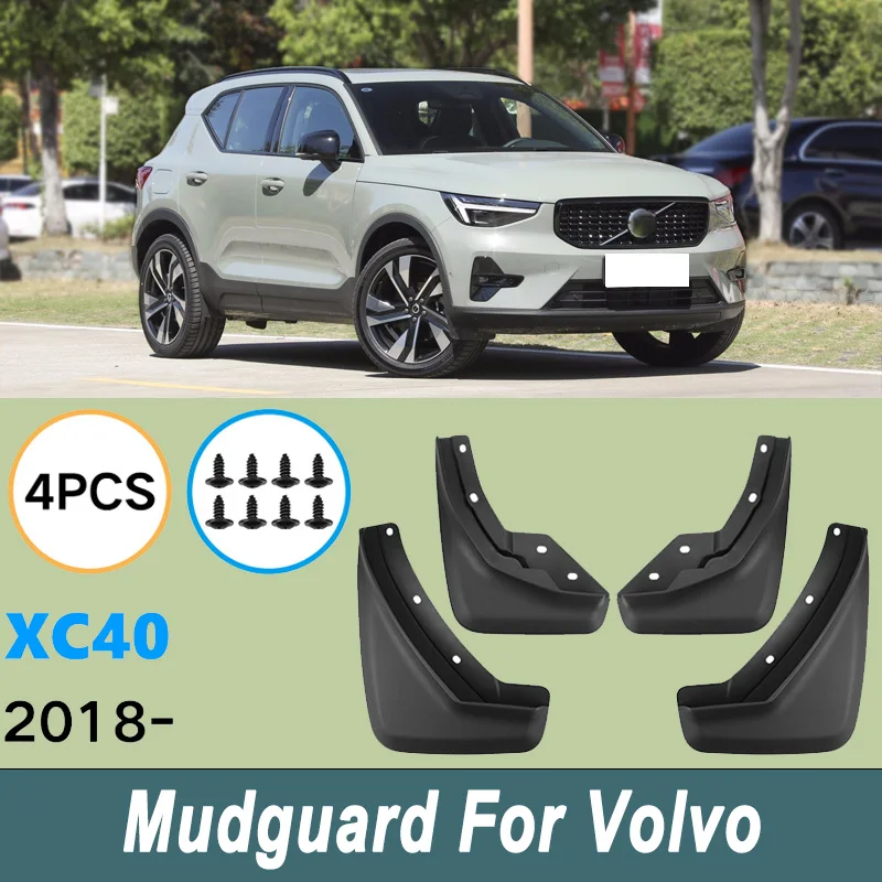 

For Volvo XC40 2018-2024 Automotive Tire Mudguard Waterproof Prevent Mud Splashing Car Mud Flaps Fender Trim 4pcs Accessories