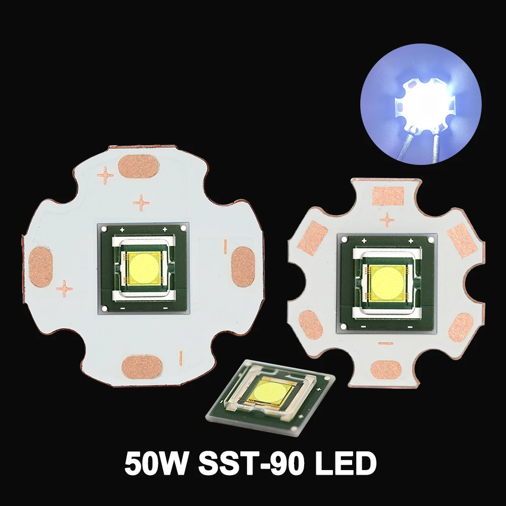 50W LED SBT90 Laser Lamp Bead XHP 9090 Flat Glass Top Chip SMD Diode DC3V 15A Cold White Light For Flashlight Parts DIY Source