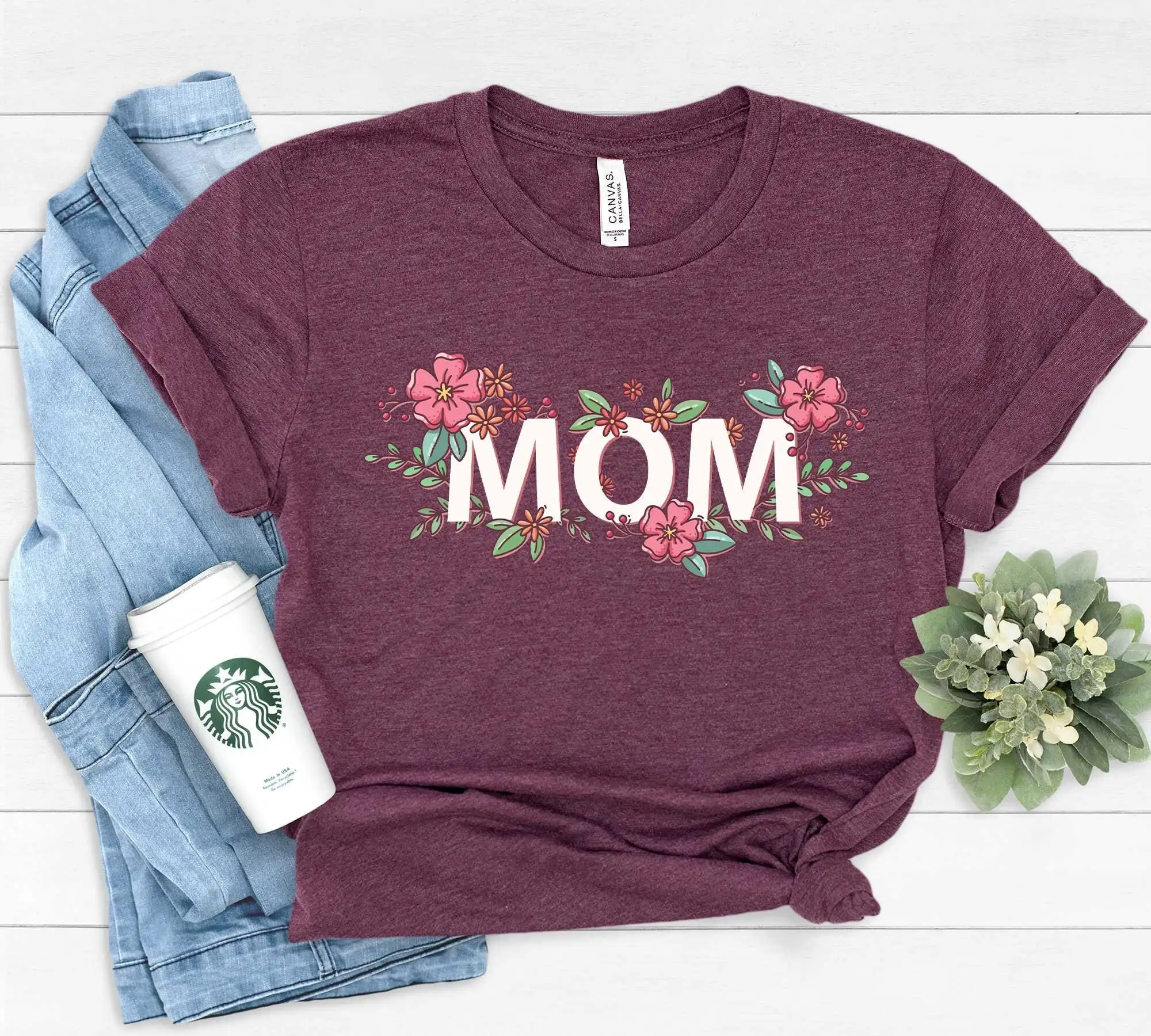 Mom Flower T Shirt Sweat Mothers Day For Grandma