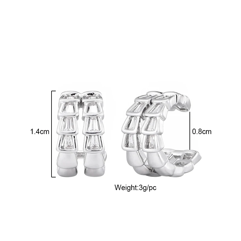 Neue Doppel Hoops Exquisite Geometrische Gefälschte Keine Durchbohrten Clip Ohrringe Für Frauen Zirkonia Ohr Clips Elegante Ohr Manschette Ohrringe Schmuck – Detail 3