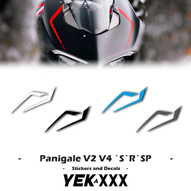 

For Ducati Panigale V2 V4 R S SP Fairing Shell Front Sticker Decal Lines Reflective Metal Color New V4SP Version V4R V4S