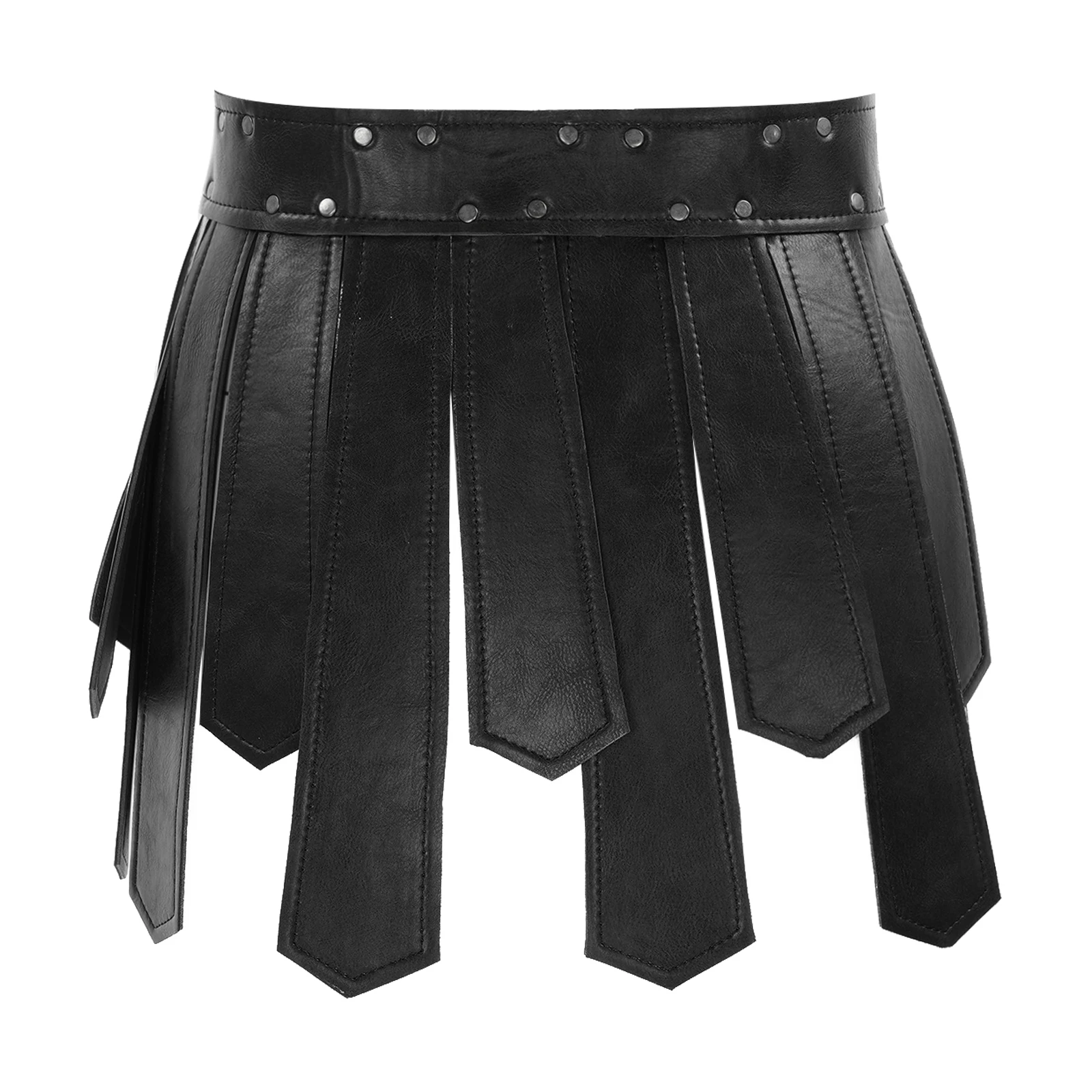 Ancient Greek Roman Gladiator Gothic Steampunk Belt Skirt Adult Men Halloween Carnival Party Cosplay Roman Solider Costume