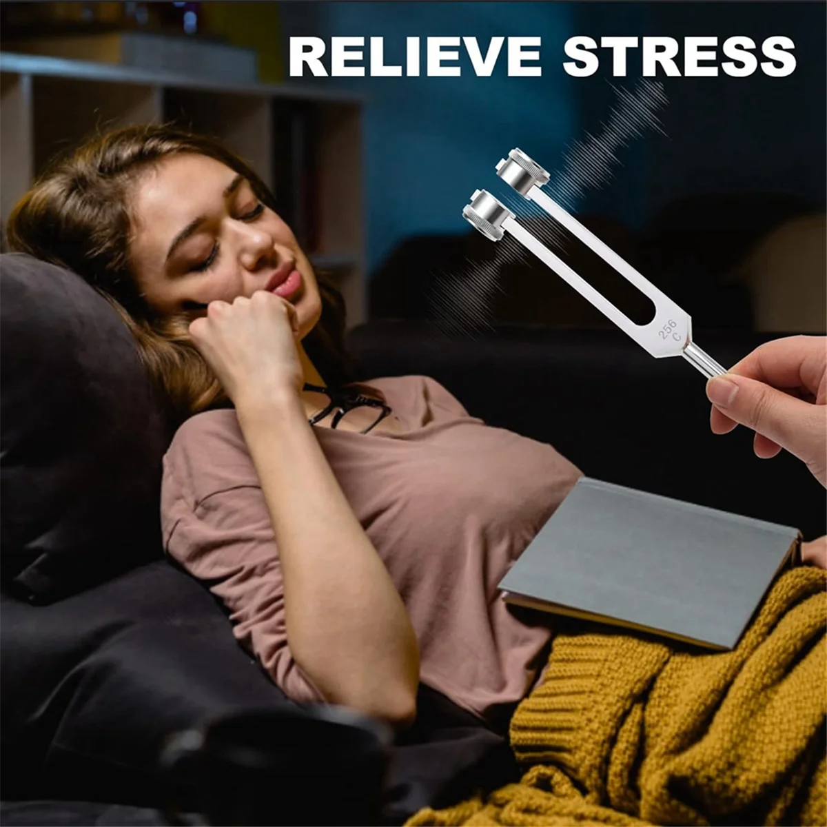 شوكة توليف للشفاء من سبائك الألومنيوم مع مطرقة سيليكون ، طقم شوكة توليف ، shz