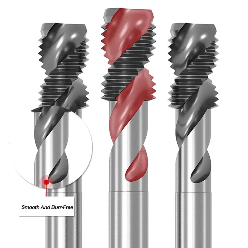 Machine Tap for Aluminum Metric M3-M12 Two-edge HSS6542 Non-Ferrous Metal processing Blind Hole Screw Thread Tap Drill Bit