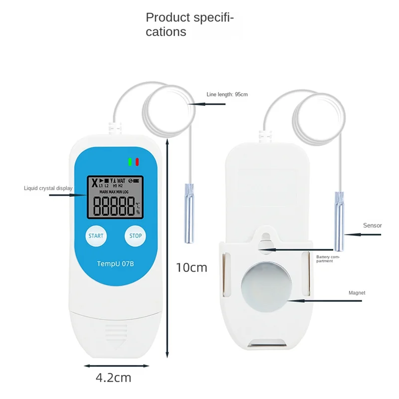 A003 Tempu 07B Temperature/Humidity Recorder Digital USB Data Logger Thermometer Hygrometer For Refrigerator Storage