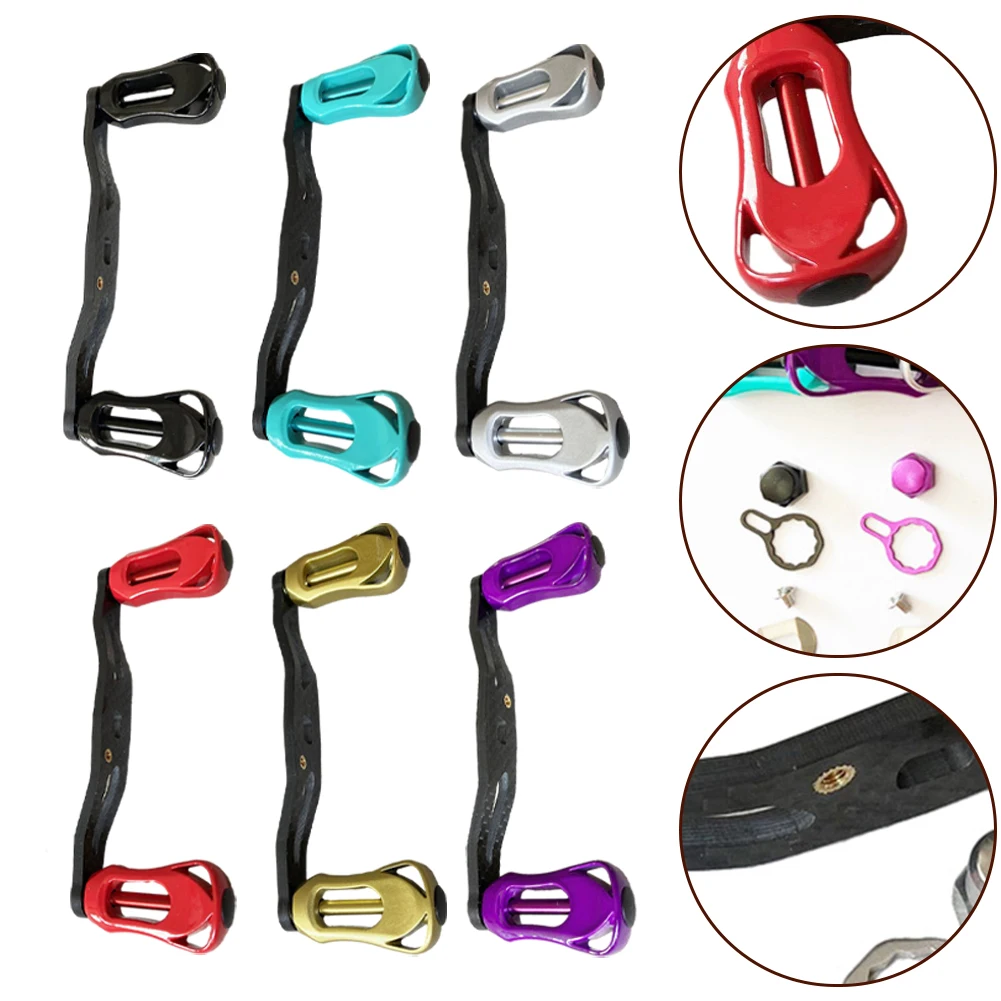 

1pc Water Drop Wheel Handle Carbon Fiber Lightweight Removable Rocker Lever With Bearing Fishing Reels Knob Parts
