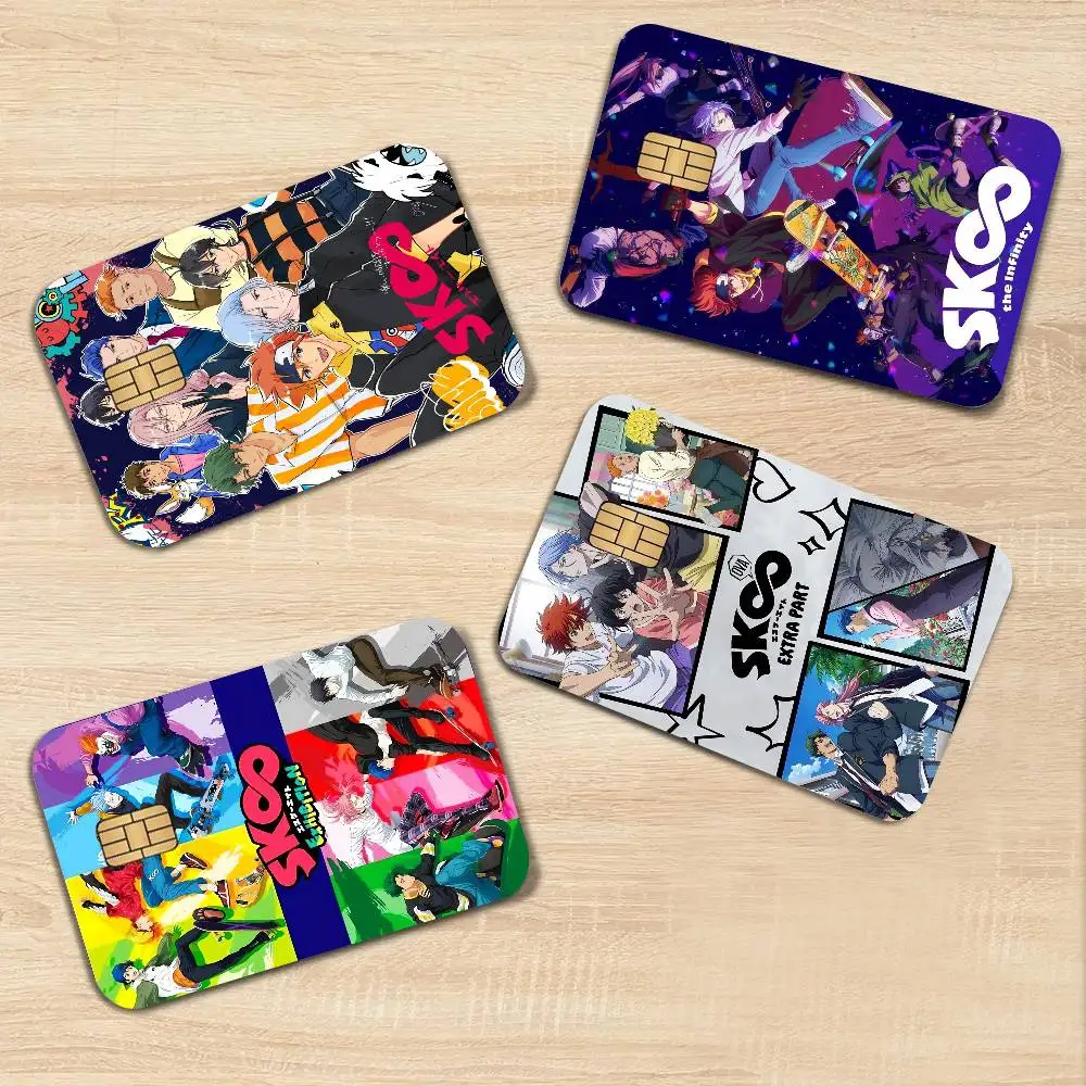 1PC Anime Cool Boy S-Sk8 The Infinity Anmie Sticker Film Skin Cover For Credit Card Debit Bank Card Front