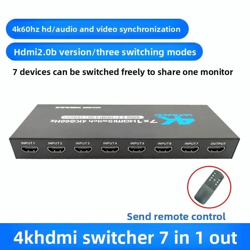 4k60hz2.0b Version HDMI-Switcher 7/6/5/4/3 in 1 out Computer PS5 Branch HDR Switch Multi-Interface HDR-kompatibel