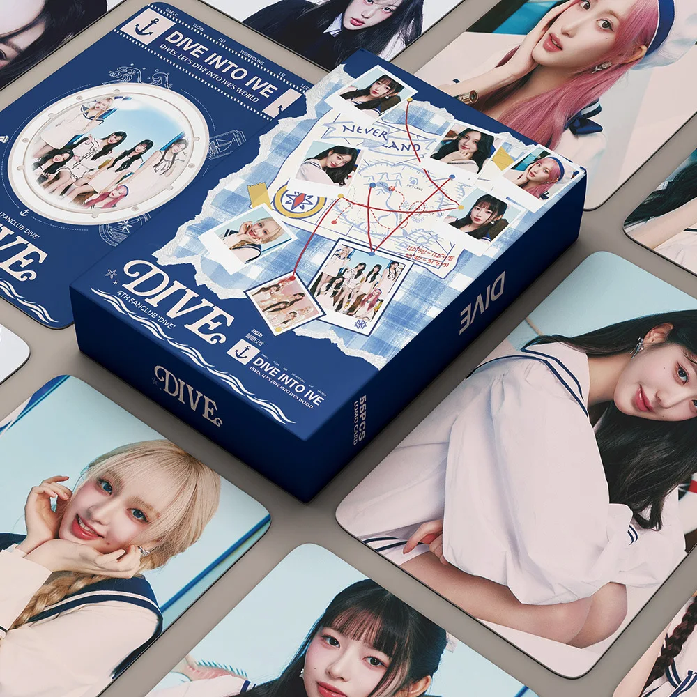 

55pcs/set Kpop Photo Album DIVE IVE Jang Wonyoung Yujin LIZ REI Lomo Card Photocards for Fans Collcetion High Quality HD Postcar