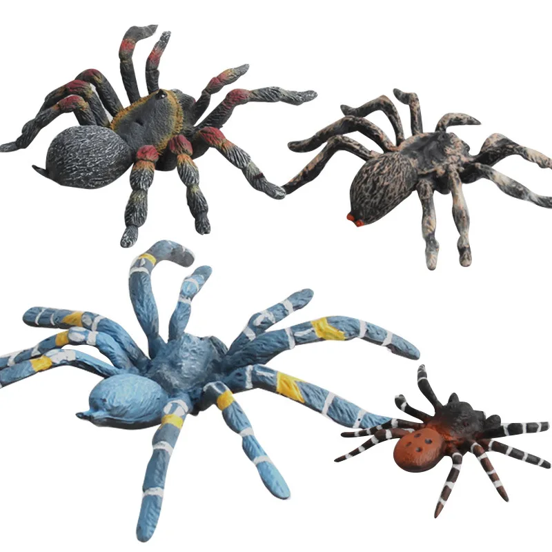 1pcs Realistic Wild Animal Spider Model Blue Gray Poisonous Spiders Prank Decor Toy Figures Creative Interaction Craft Toys