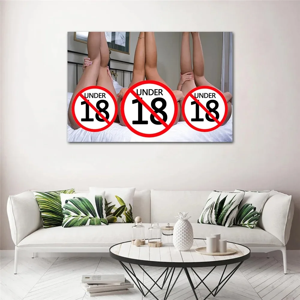 3 ragazze nude sul letto pittura non censurata su tela poster e stampe Wall Art Picture for Bedroom Hotel Bar Frameless