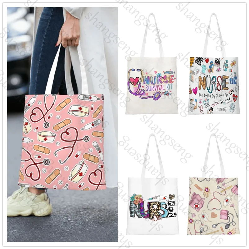 

Emergency Nurse Tote Bag, Fashionable Shoulder Bag, Daily Lightweight Shopping Bag Canvas Fabric Handbag Folding Bag