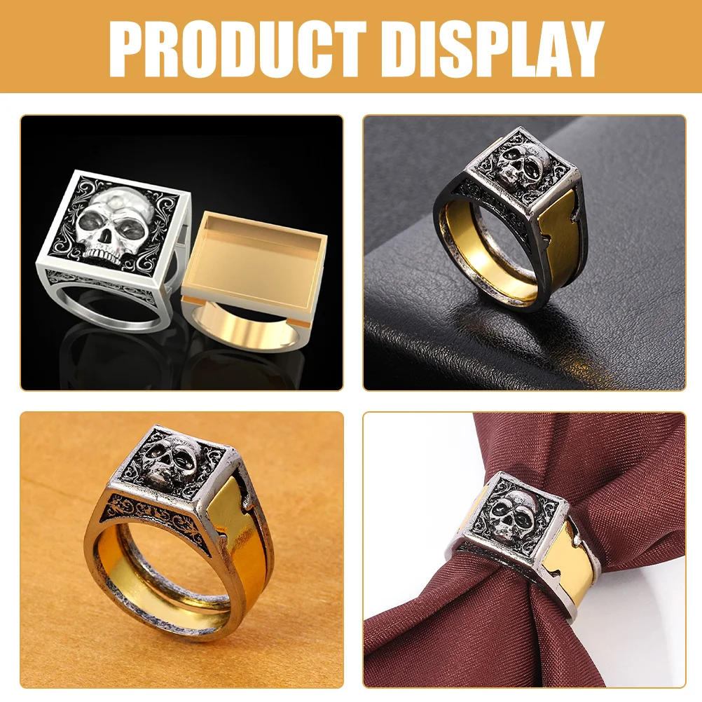 Skull Ring The Rings Memorial Jewelry Vintage Style Secret Compartment Two-color Miss