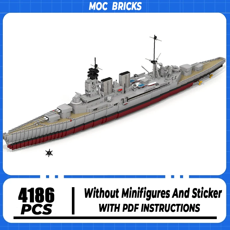 

MOC строительные кирпичи HMS капюшон Battlecruiser королевский военный корабль на заказ MOC diy образовательная модель строительные блоки игрушки на день рождения подарок