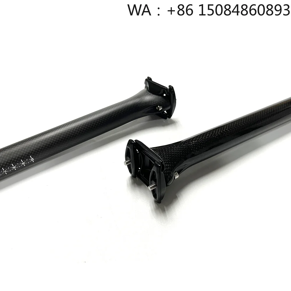 Tija de sillín ultraligera de fibra de carbono para MTB con suspensión amortiguadora, tija de sillín para bicicleta de carretera, longitud personalizada, pieza de repuesto para ciclismo