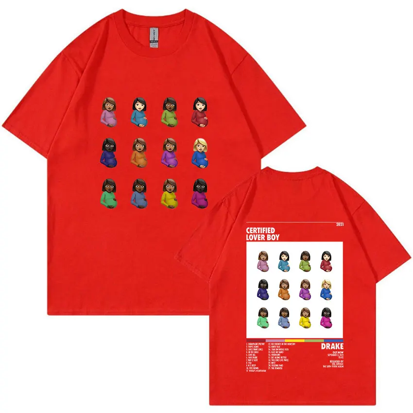 Rapper Drake Certified Lover Boy Album Print Grafik-T-Shirt Unisex Hip Hop Fashion T-Shirt Herren 100 % Baumwolle Übergroße T-Shirts – Detail 7