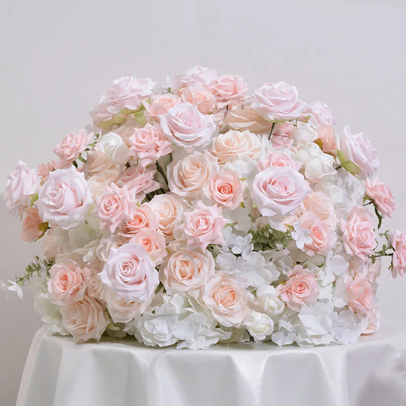

White Artificial Wedding Flowers Red Hydrangea Rose Table Centerpiece Floral Ball Decor Party Stage Window Display Arrange Props