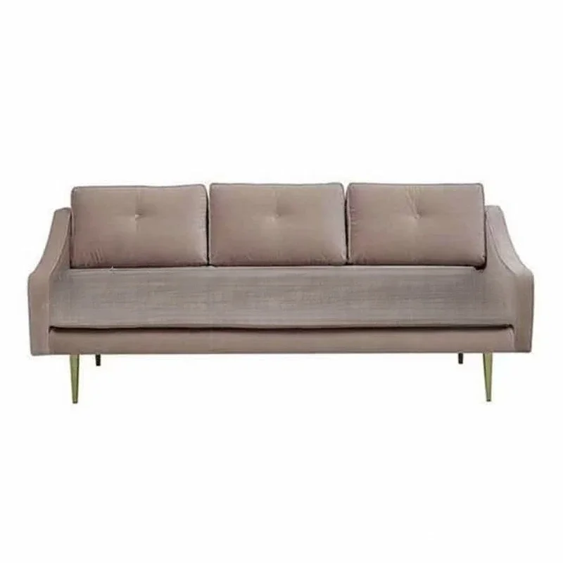 Nordic flannel buckle sofa furniture stainless steel leisure three-person sofa reception sofa