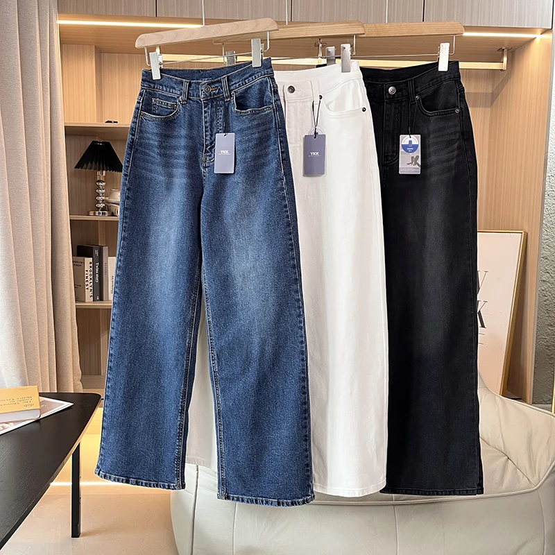 

High Waist Straight Leg Blue Jeans Women's Fashionable Street Style Denim Pants Spring 2025 Trendy Ladies' Premium Jeans