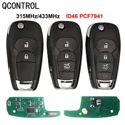 QCONTROL Flip 2/3/4 pulsante portachiavi a distanza per Chevrolet Cruze Avo 2014-2018 315 MHz 433 MHz ID46 PCF7941 Chip Smart Key Control