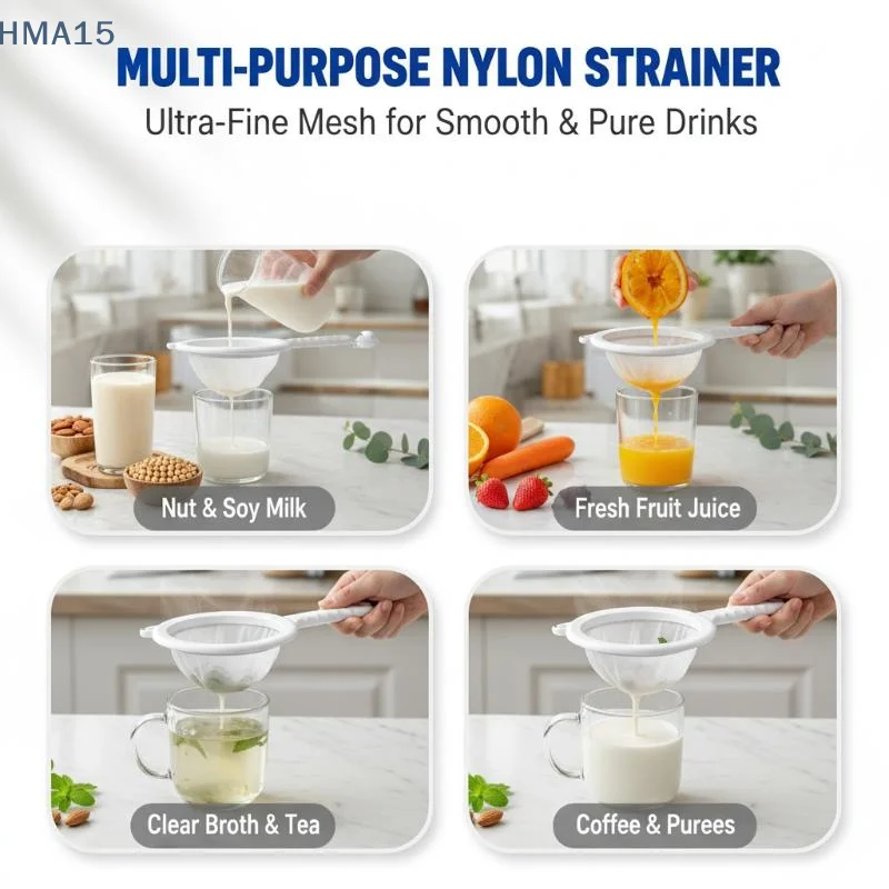 【YA】White Strainer Ultra-fine Mesh Strainer With Handle For Food Coffee And General Straining