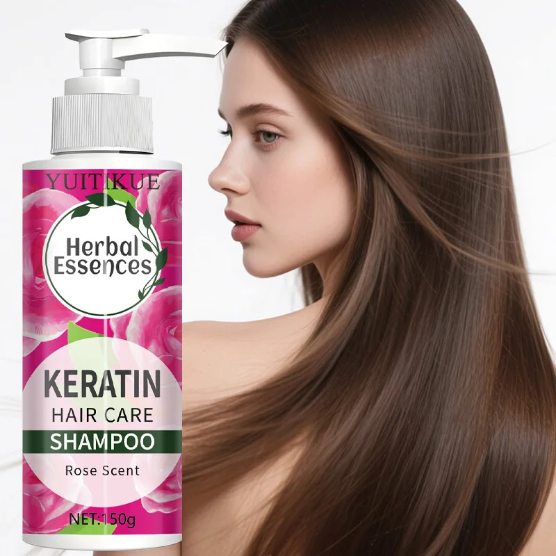 

Keratin shampoo with a light rose scent, nourishing, oil-controlling, and making hair shinier.