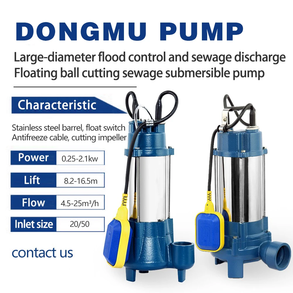 Pompa Limbah Seri V Tipe DM-V 0,75 2 3 1500W Pompa Air Submersible