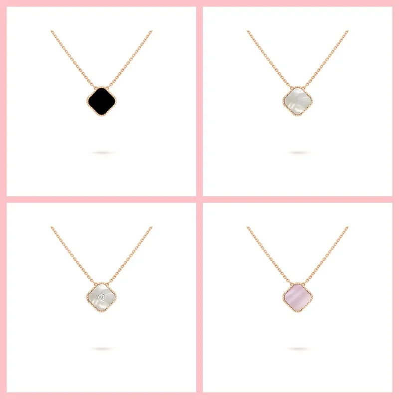 Rose Gold Plating Advanced Texture Best-Sellin 925 Silver Clover Necklace Women Jewelry Flower Shell Enamel Delicate Jewellery