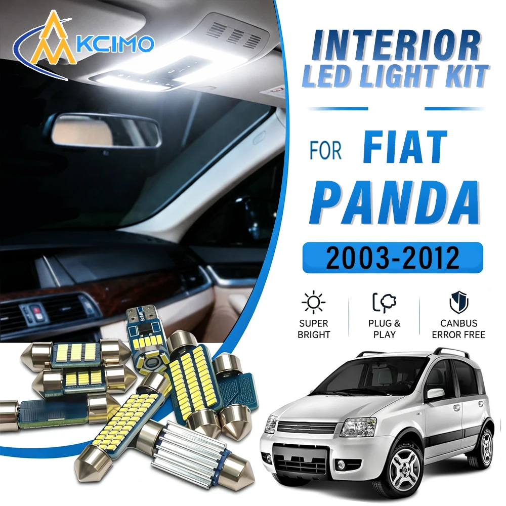 For Fiat Panda 2003-2012 Canbus Compatible Auto Interior LED Lamps, Car Indoor Light Bulbs, OEM Replacement