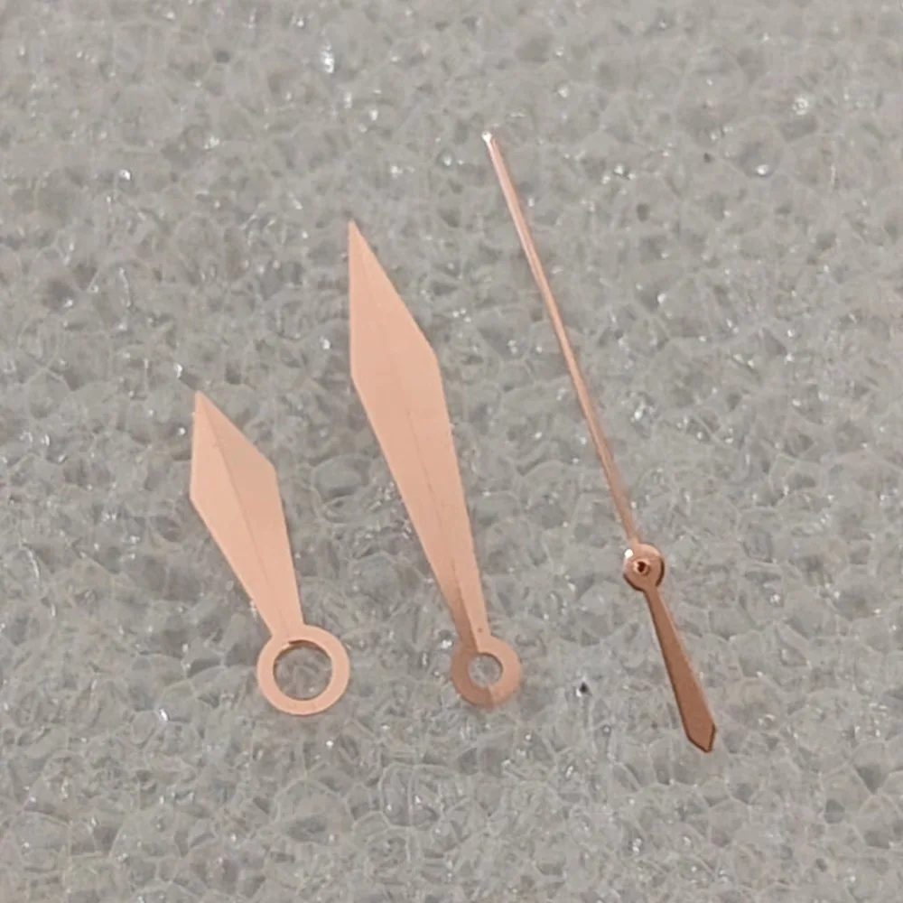 عقارب ساعة على شكل سيف NH35 عقارب ذهبية وردية فضية بدون إبرة ساعة مضيئة متوافقة مع حركة NH35 NH36