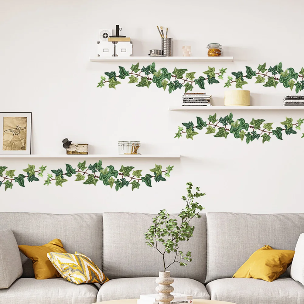 Green Plant Vine Stickers Bedroom Living Room Wall Stickers Self-adhesive Decal Mural Decoration Home Decor Art Removable Decal
