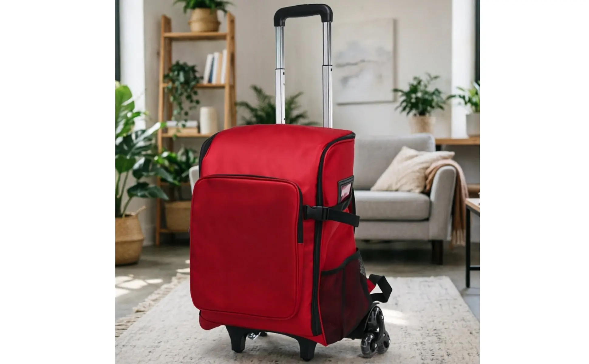 Rolling Cleaning Backpack Easy to Carry Housekeeping Trolley Bag Janitor Backpack with Wheels Sturdy Storage Gear Heavy Duty