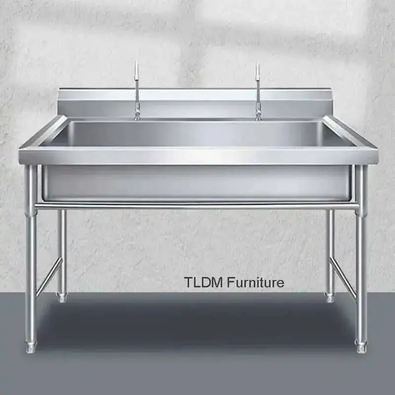 

Коммерческие кухонные мойки из нержавеющей стали с кронштейном, одинарные мойки, интегрированные для ресторана, школы, умывальник на заказ GL