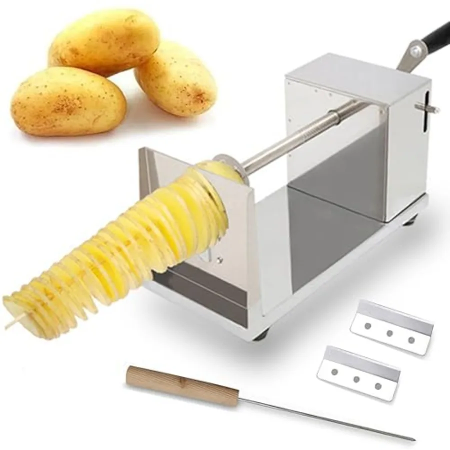 

Tornado Potato Spiral Cutter Manual Stainless Steel Potatoes Twister Cutter for Healthy LowCarb Meals Easy to Use Kitchen Tool