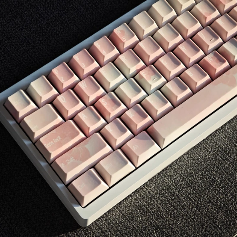 

Sakura Themed Keycaps 73Key PBT Thermal Sublimation Material Mechanical Keyboard Keycap Cherry Profile Pink Keycaps Sakura